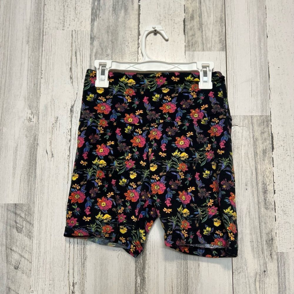 Victoria’s Secret PINK Yoga Floral Biker Shorts XS High Rise Stretch Athletic Mu